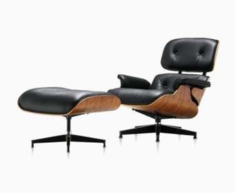 Eames lounge chair and ottoman by Herman Miller.